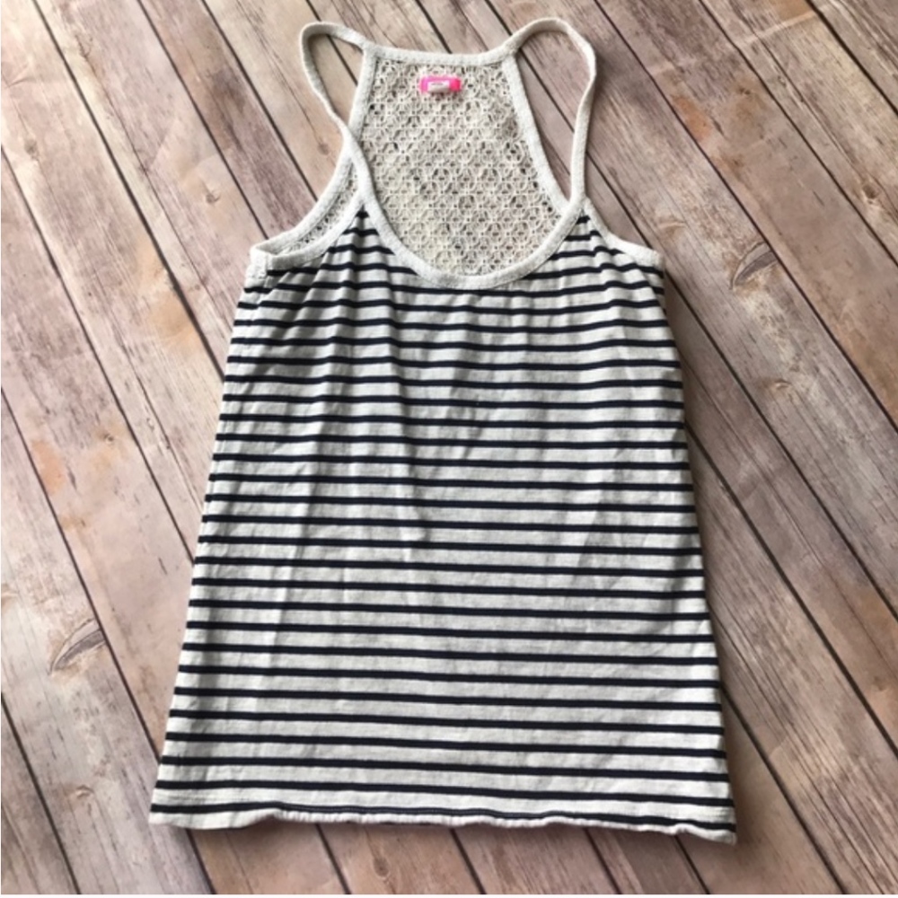UO Lux Striped Tank w/ Lace Racerback